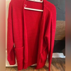 Red size large zenana cardigan. Never worn and mint condition